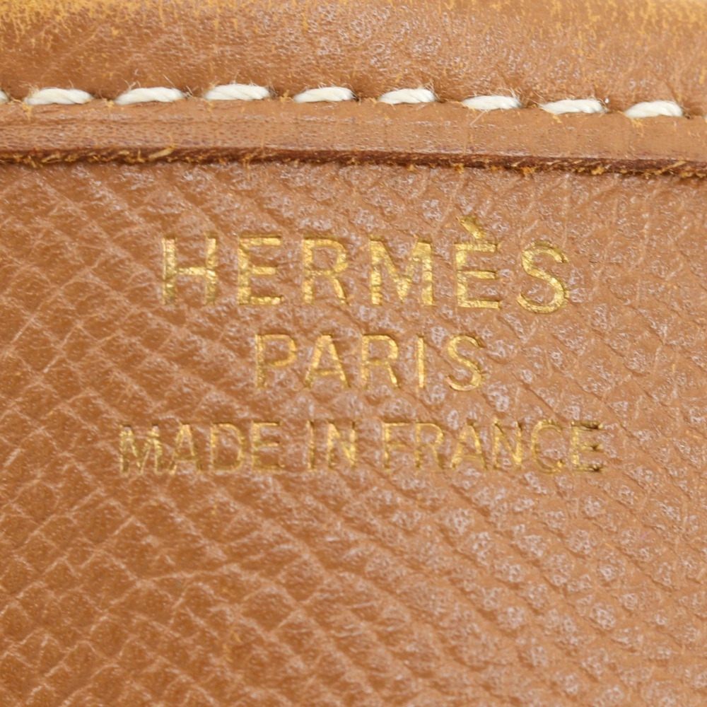 Hermes Evelyne 1 GM Shoulder Bag, Courchevel Leather, Gold, 1998 Model, Brown... - Picture 12 of 14
